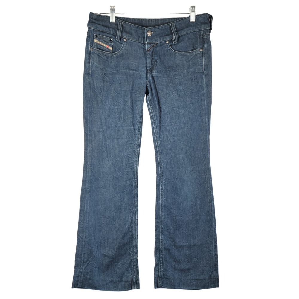 Diesel Louvely Jean Women 29 Low Rise Bootcut Stretch Denim 008JC Made Italy Y2K